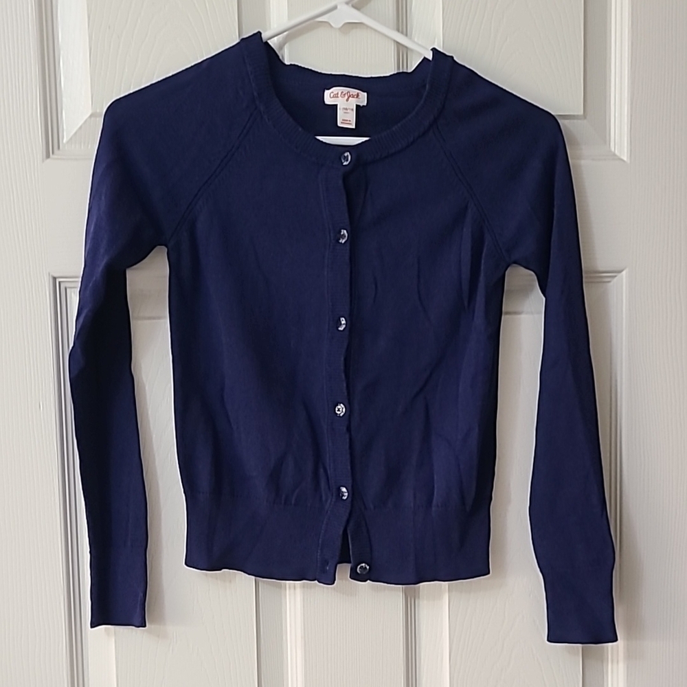 Classic Navy Blue Cardigan Sweater